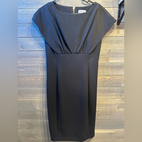 Calvin Klein Dresses & Skirts - Vintage Calvin Klein black size 6 midi dress with gold hardware